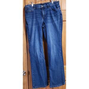 Duluth Trading Co Women’s Bootcut Jeans Blue Stretch Denim Size 14x33